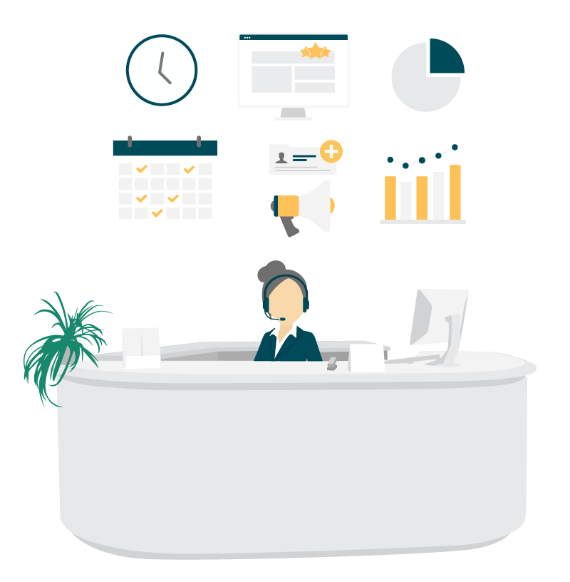 Donna In Office Stacked